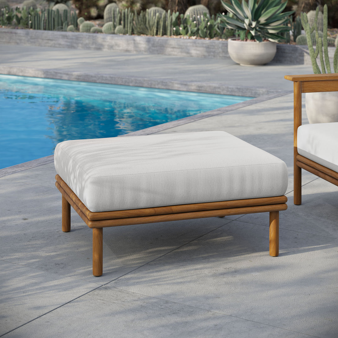 Willow Outdoor Patio Teak Wood Ottoman