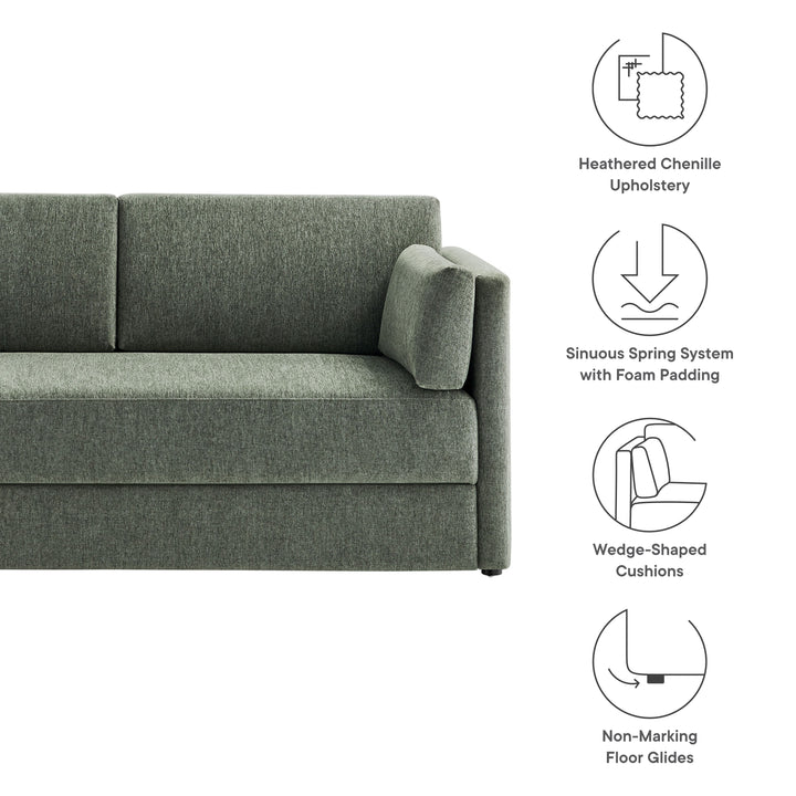 Lyndon Upholstered Heathered Chenille Sofa