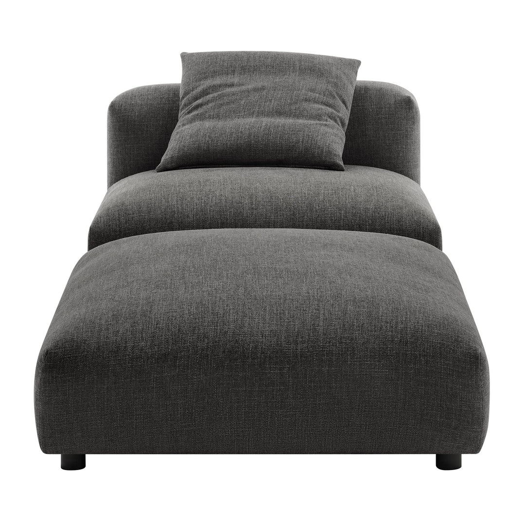 Serenity Seating Upholstered Fabric Armless Chair and Ottoman Set