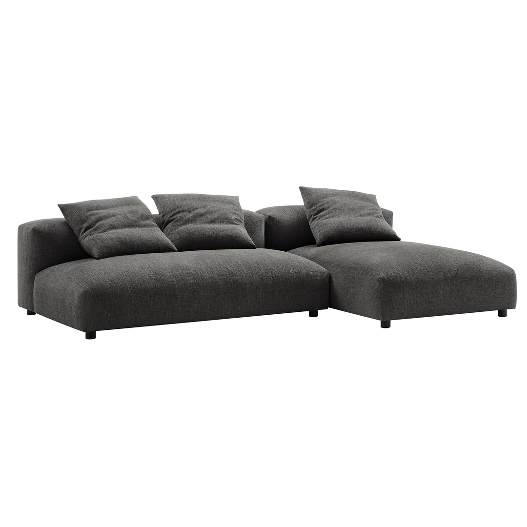 Serenity 2-Piece Modular Upholstered Fabric Sectional Sofa With Chaise