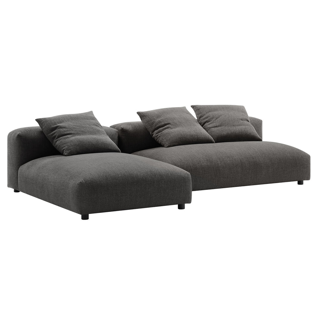 Serenity 2-Piece Modular Upholstered Fabric Sectional Sofa With Chaise