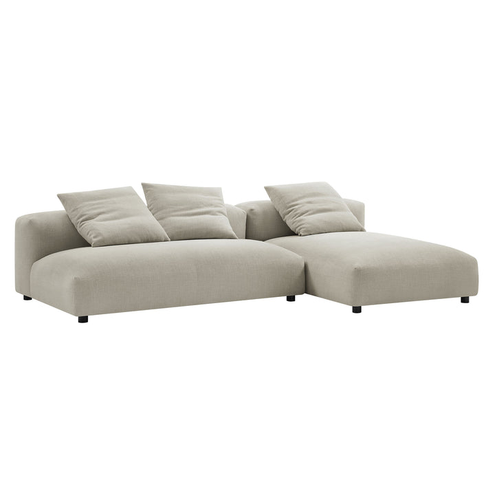 Serenity 2-Piece Modular Upholstered Fabric Sectional Sofa With Chaise