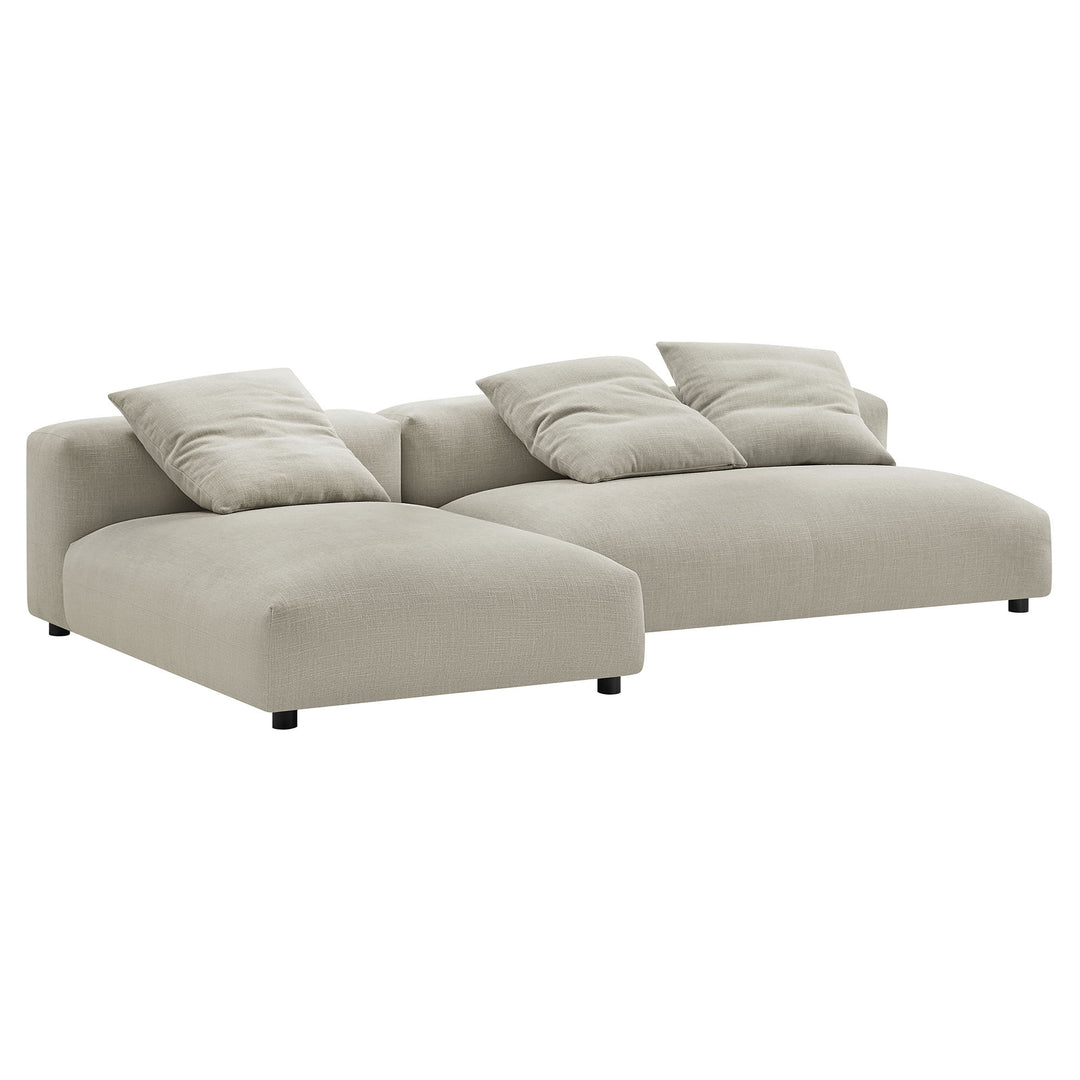 Serenity 2-Piece Modular Upholstered Fabric Sectional Sofa With Chaise