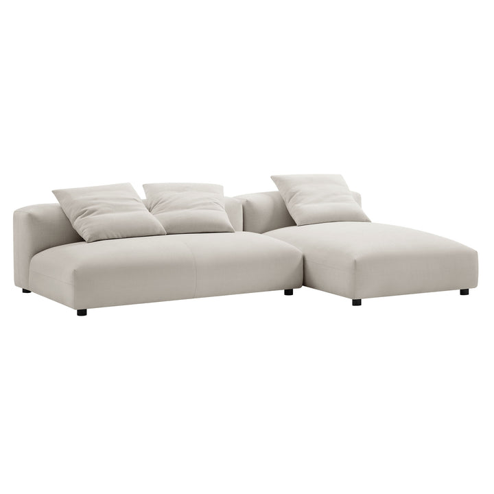 Serenity 2-Piece Modular Upholstered Fabric Sectional Sofa With Chaise