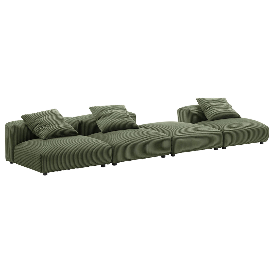 Serenity 4-Piece Modular Corduroy Upholstered Sectional Sofa