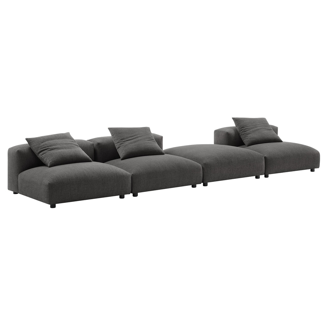 Serenity 4-Piece Modular Upholstered Fabric Sectional Sofa