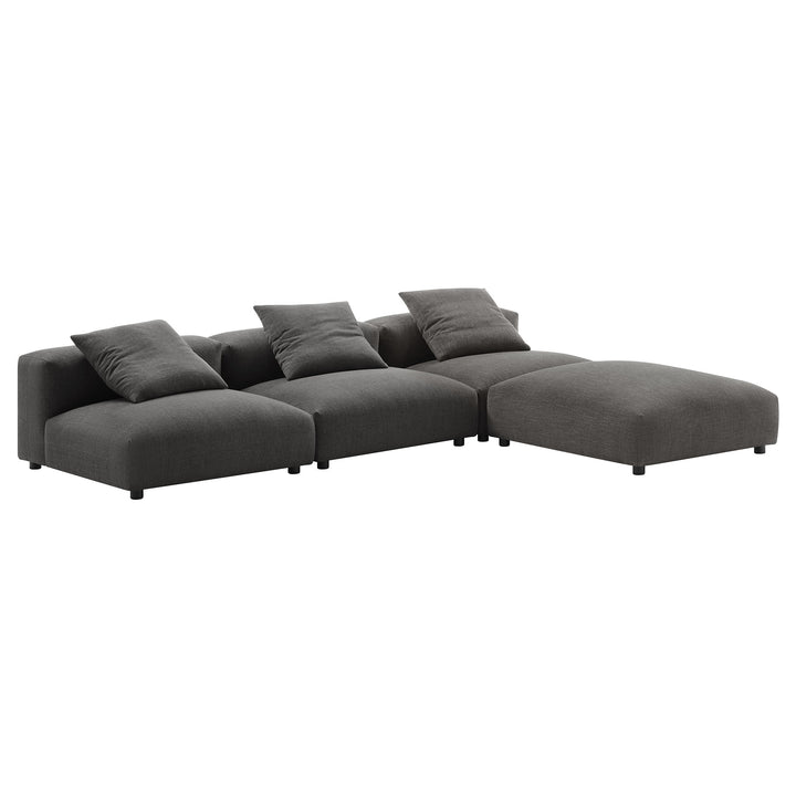 Serenity 4-Piece Modular Upholstered Fabric Sectional Sofa