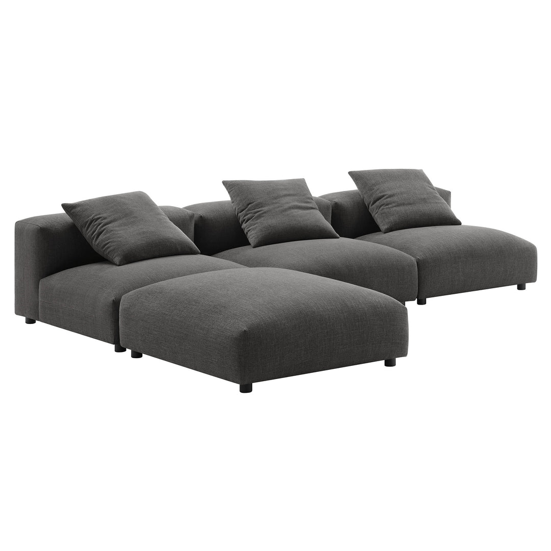 Serenity 4-Piece Modular Upholstered Fabric Sectional Sofa