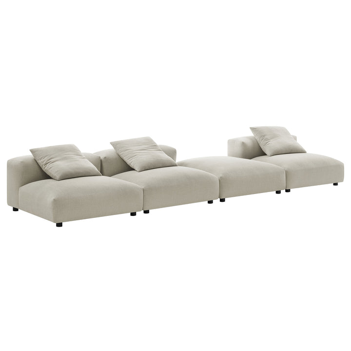 Serenity 4-Piece Modular Upholstered Fabric Sectional Sofa