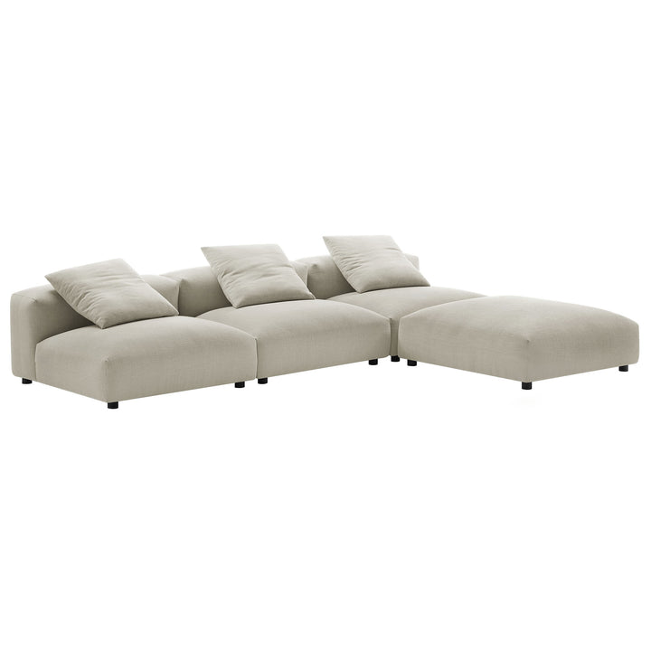 Serenity 4-Piece Modular Upholstered Fabric Sectional Sofa