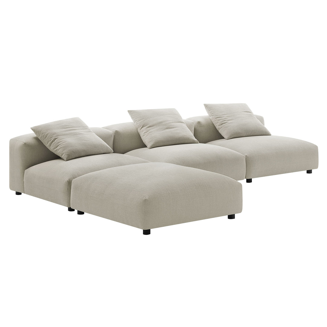 Serenity 4-Piece Modular Upholstered Fabric Sectional Sofa