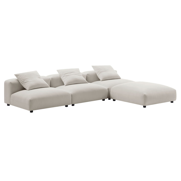 Serenity 4-Piece Modular Upholstered Fabric Sectional Sofa