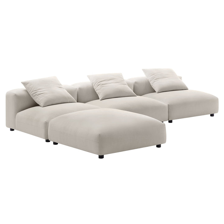 Serenity 4-Piece Modular Upholstered Fabric Sectional Sofa