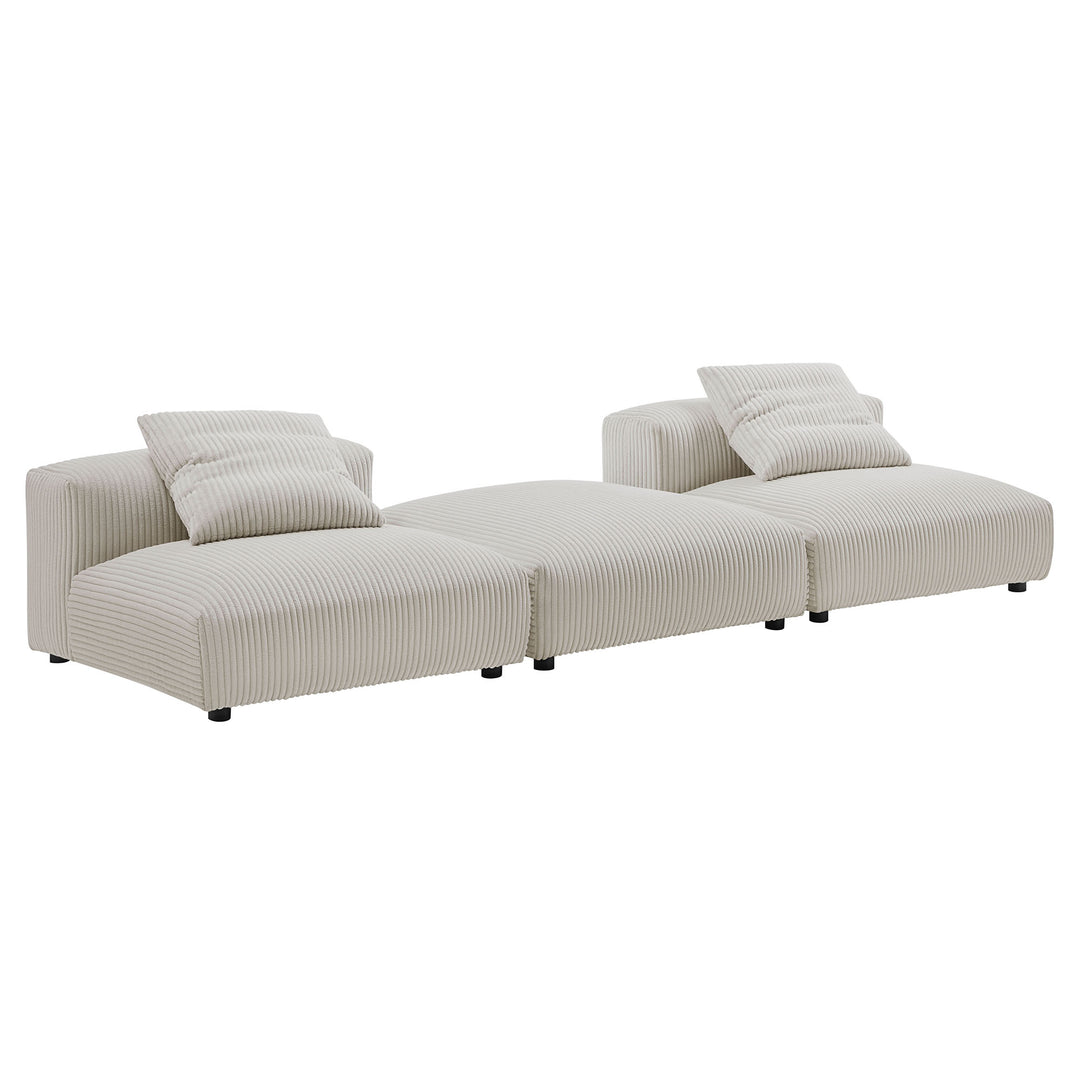 Serenity 3-Piece Modular Corduroy Upholstered Sectional Sofa