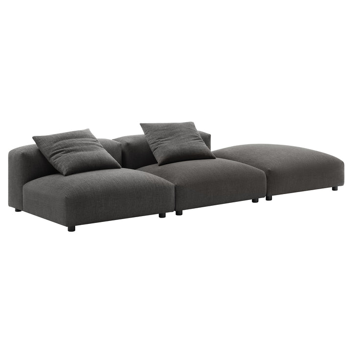 Serenity 3-Piece Modular Upholstered Fabric Sectional Sofa