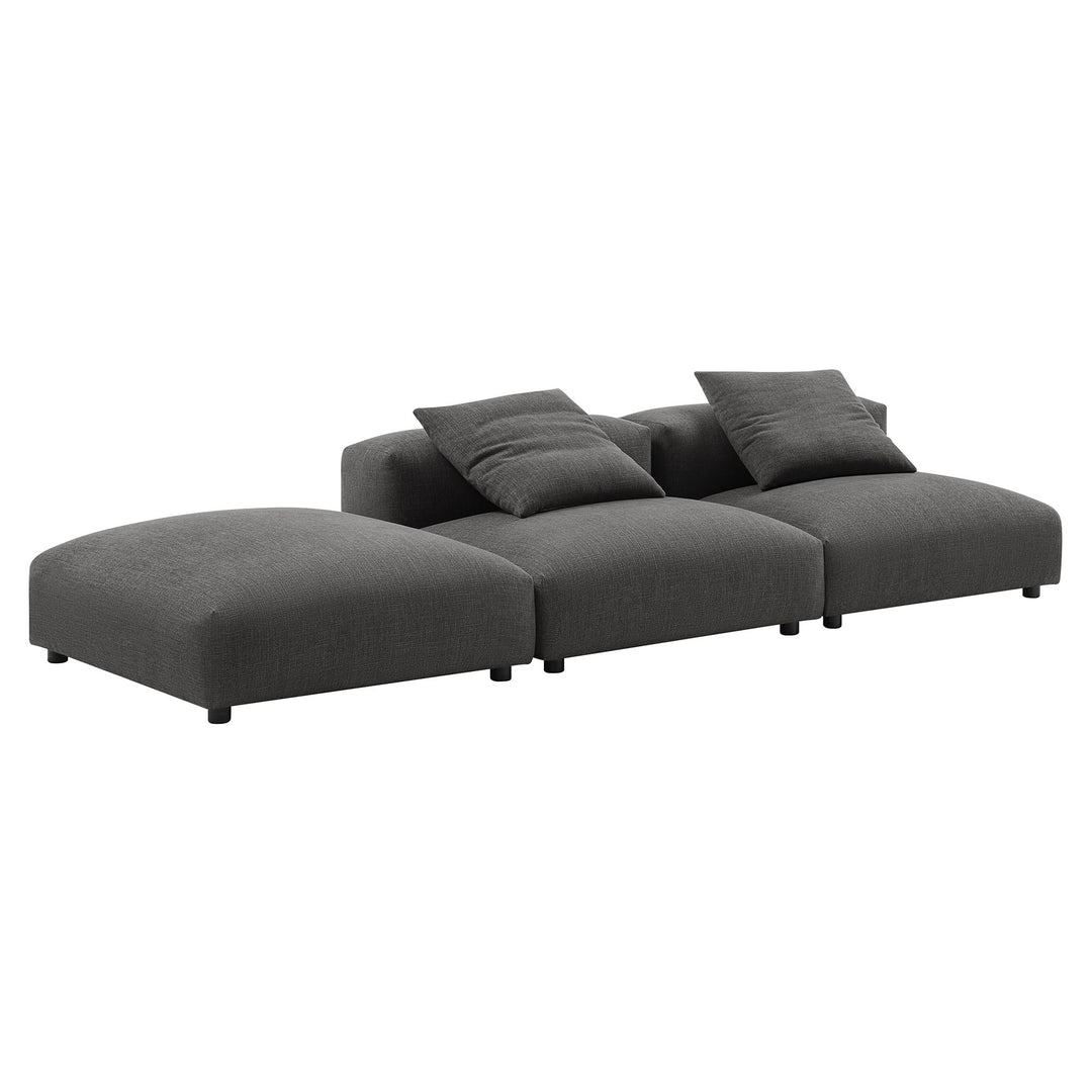 Serenity 3-Piece Modular Upholstered Fabric Sectional Sofa