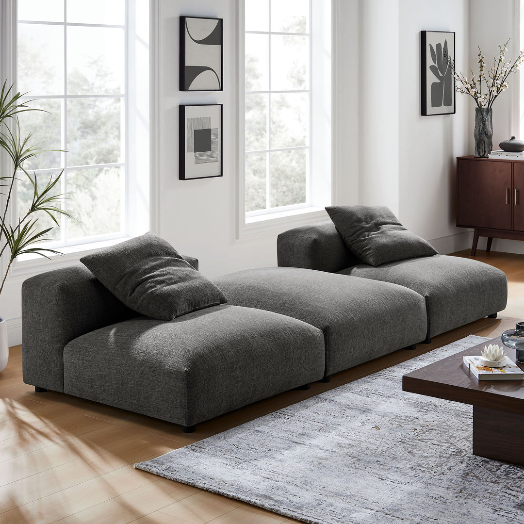 Serenity 3-Piece Modular Upholstered Fabric Sectional Sofa