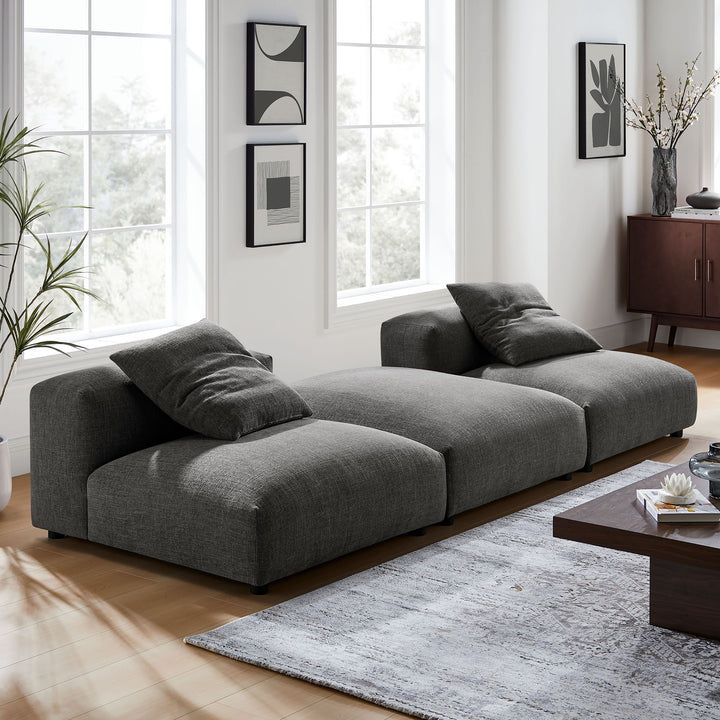 Serenity 3-Piece Modular Upholstered Fabric Sectional Sofa