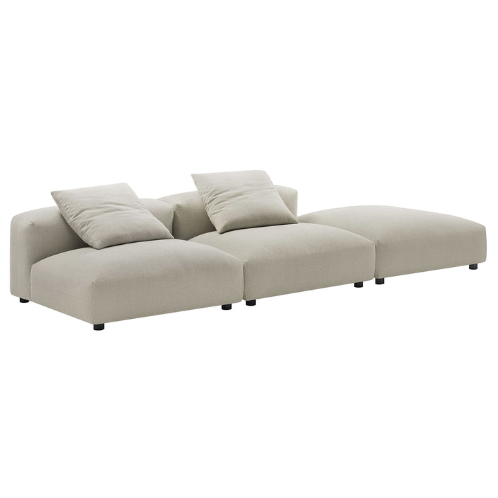 Serenity 3-Piece Modular Upholstered Fabric Sectional Sofa