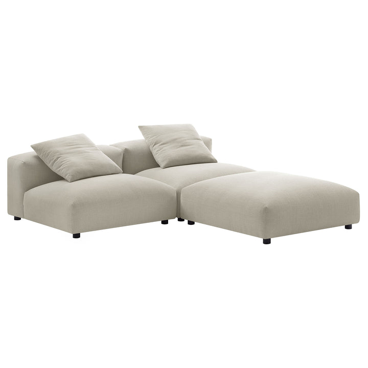 Serenity 3-Piece Modular Upholstered Fabric Sectional Sofa