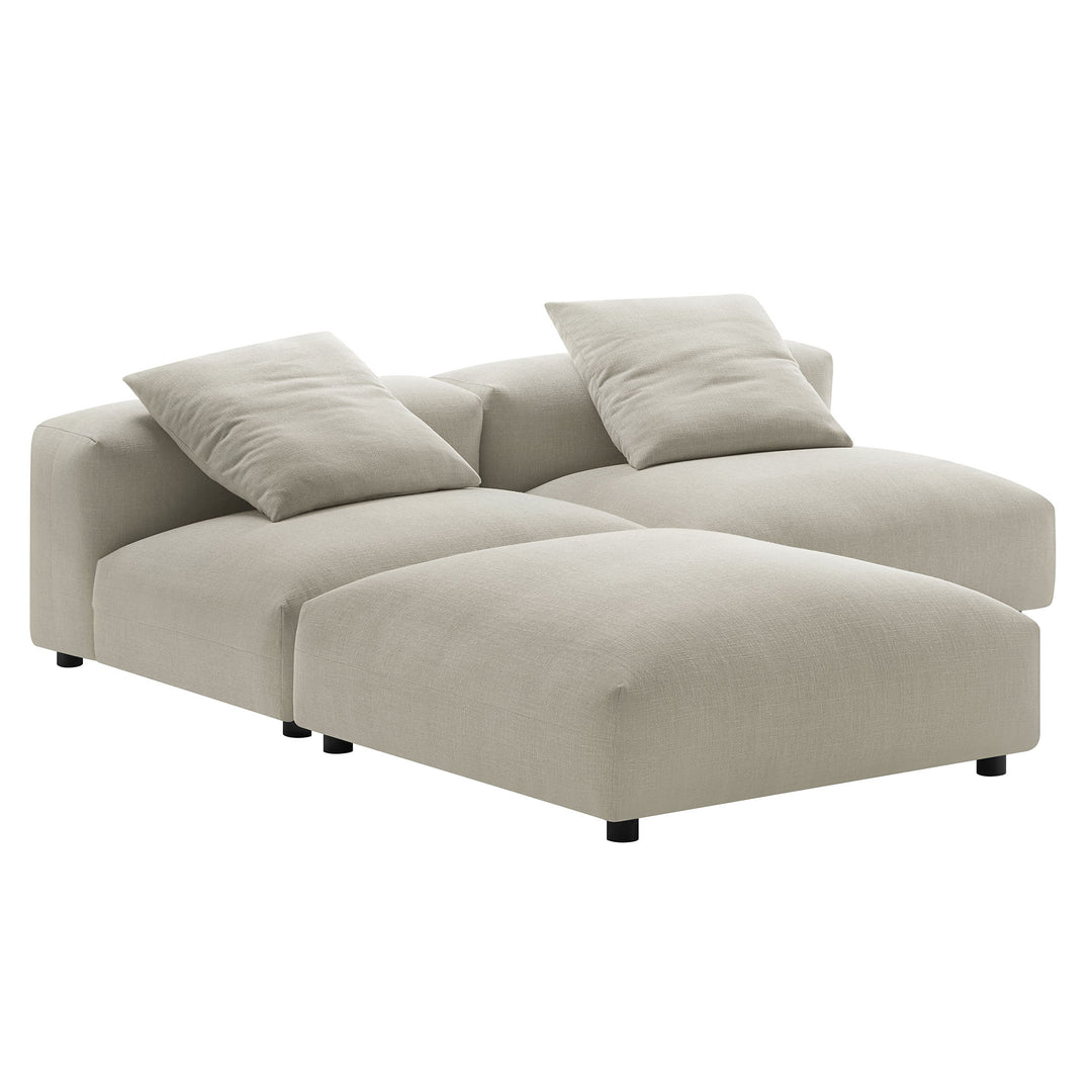 Serenity 3-Piece Modular Upholstered Fabric Sectional Sofa