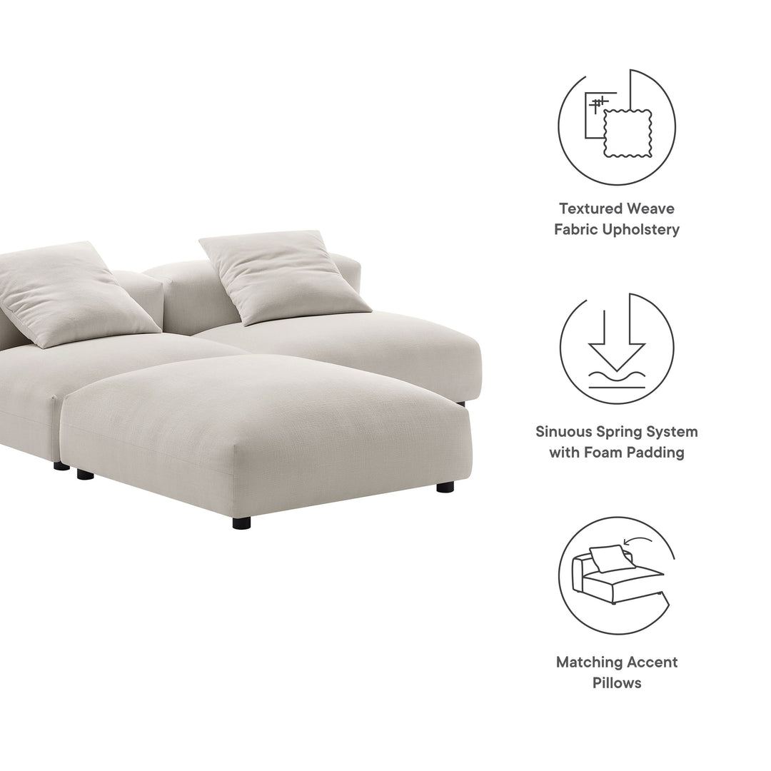 Serenity 3-Piece Modular Upholstered Fabric Sectional Sofa