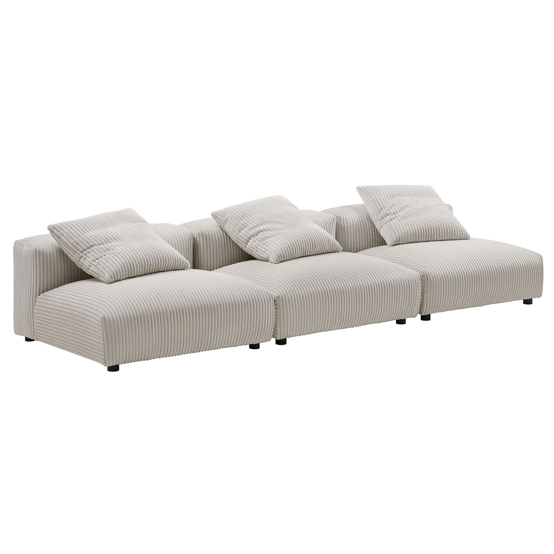 Serenity 3-Piece Modular Corduroy Upholstered Sofa