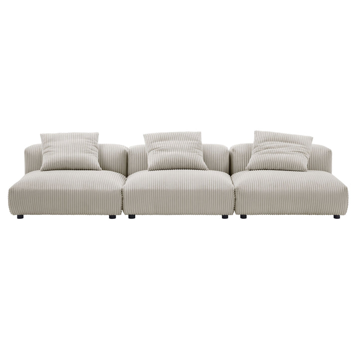 Serenity 3-Piece Modular Corduroy Upholstered Sofa