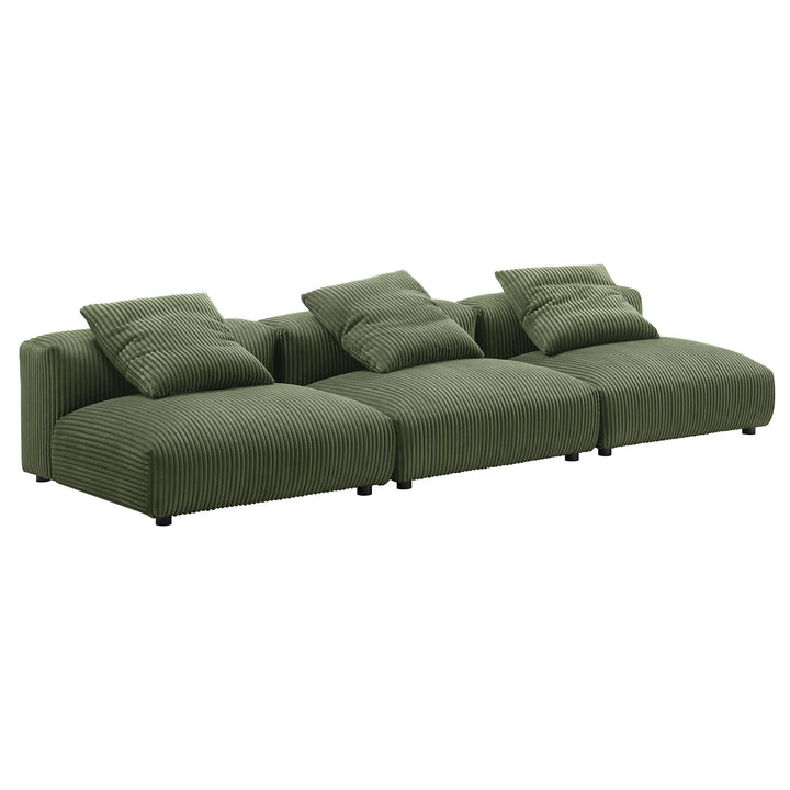 Serenity 3-Piece Modular Corduroy Upholstered Sofa