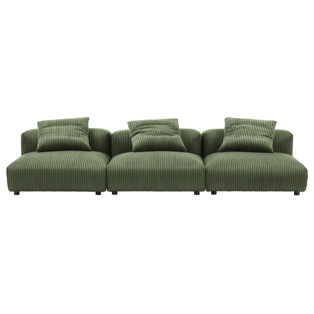 Serenity 3-Piece Modular Corduroy Upholstered Sofa