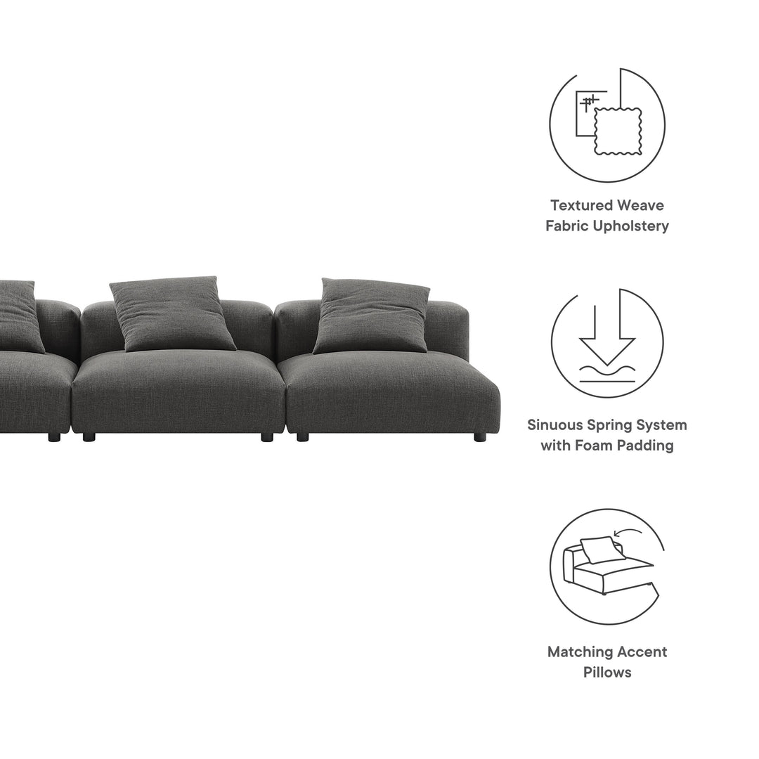 Serenity 3-Piece Modular Upholstered Fabric Sofa