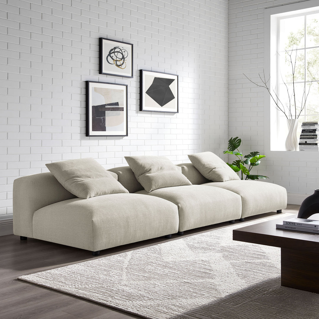 Serenity 3-Piece Modular Upholstered Fabric Sofa