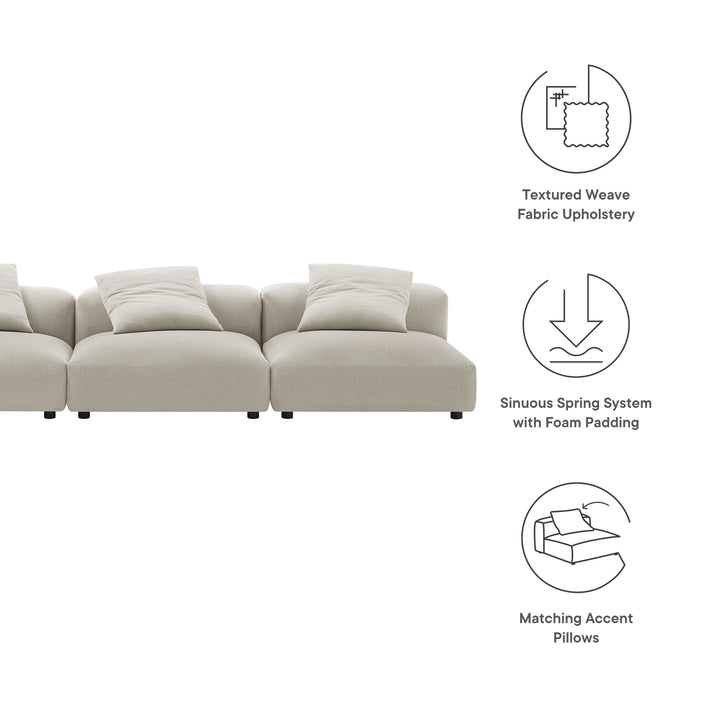 Serenity 3-Piece Modular Upholstered Fabric Sofa