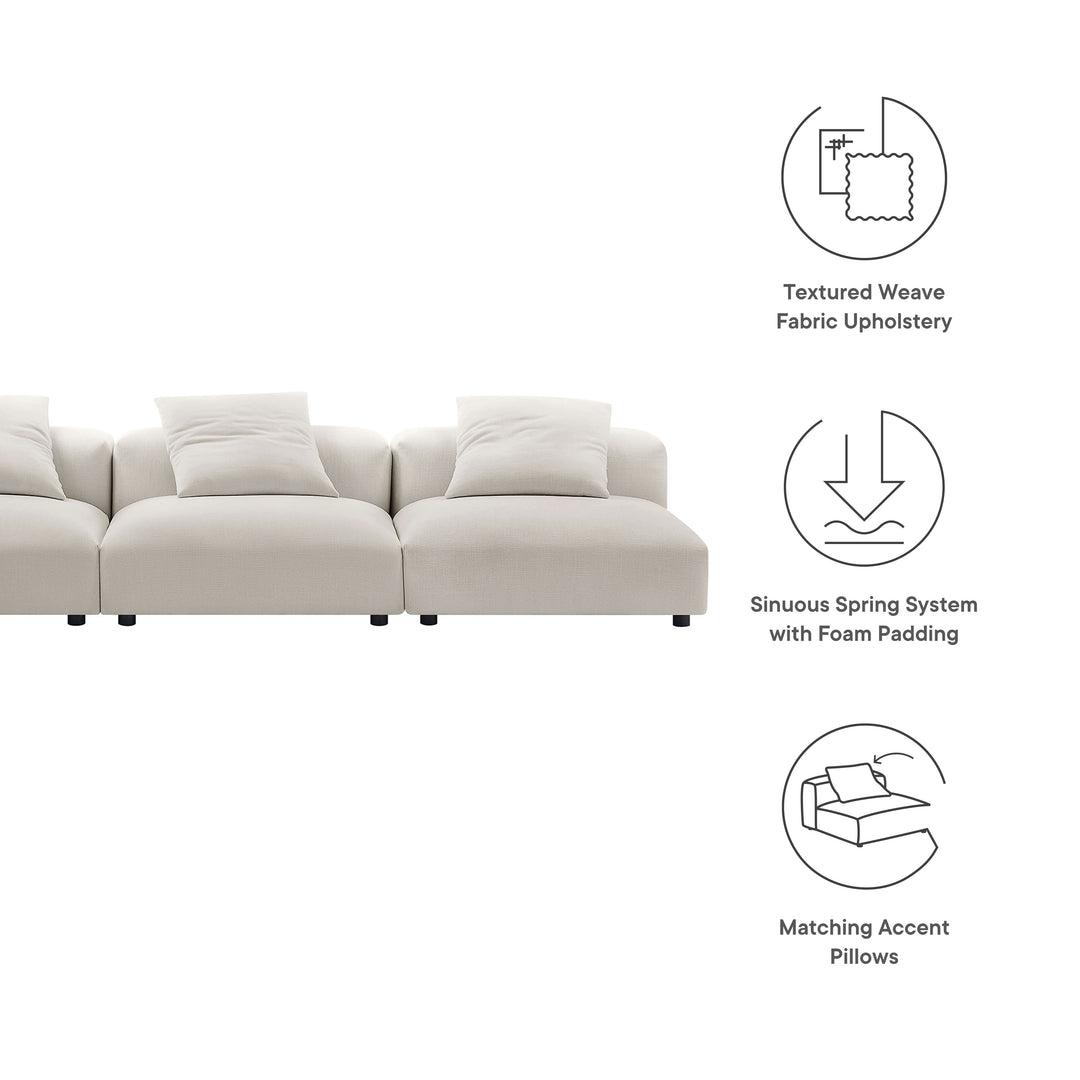 Serenity 3-Piece Modular Upholstered Fabric Sofa