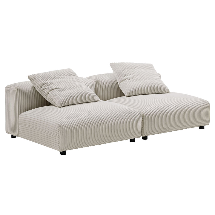 Serenity 2-Piece Modular Corduroy Upholstered Sofa