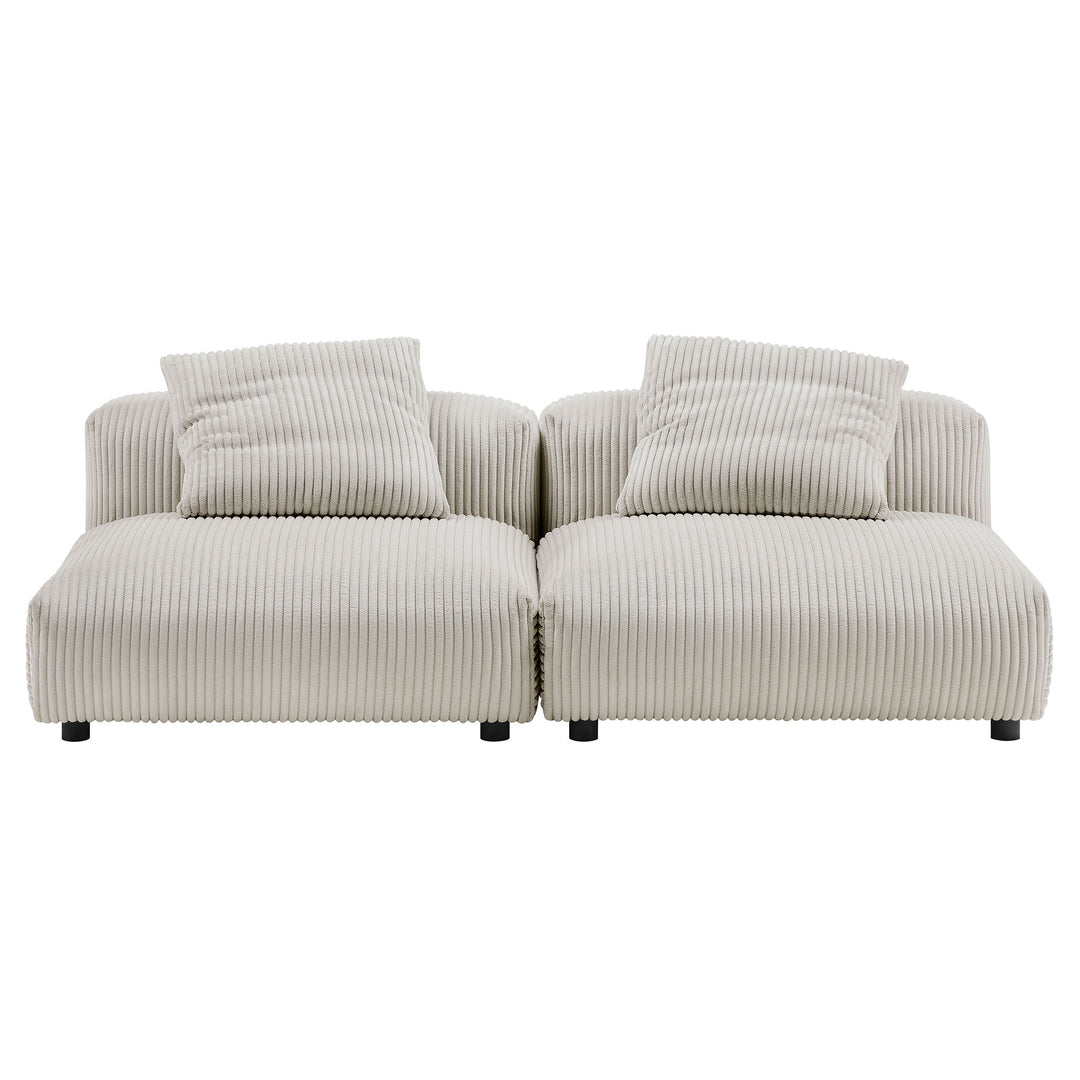 Serenity 2-Piece Modular Corduroy Upholstered Sofa