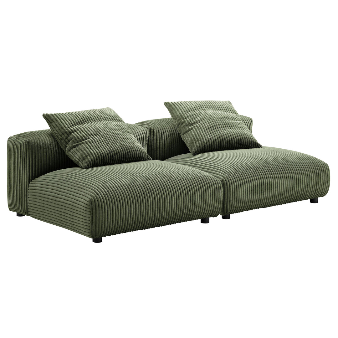 Serenity 2-Piece Modular Corduroy Upholstered Sofa