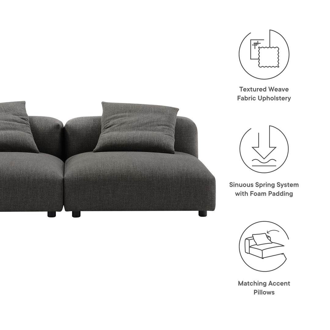 Serenity 2-Piece Modular Upholstered Fabric Sofa