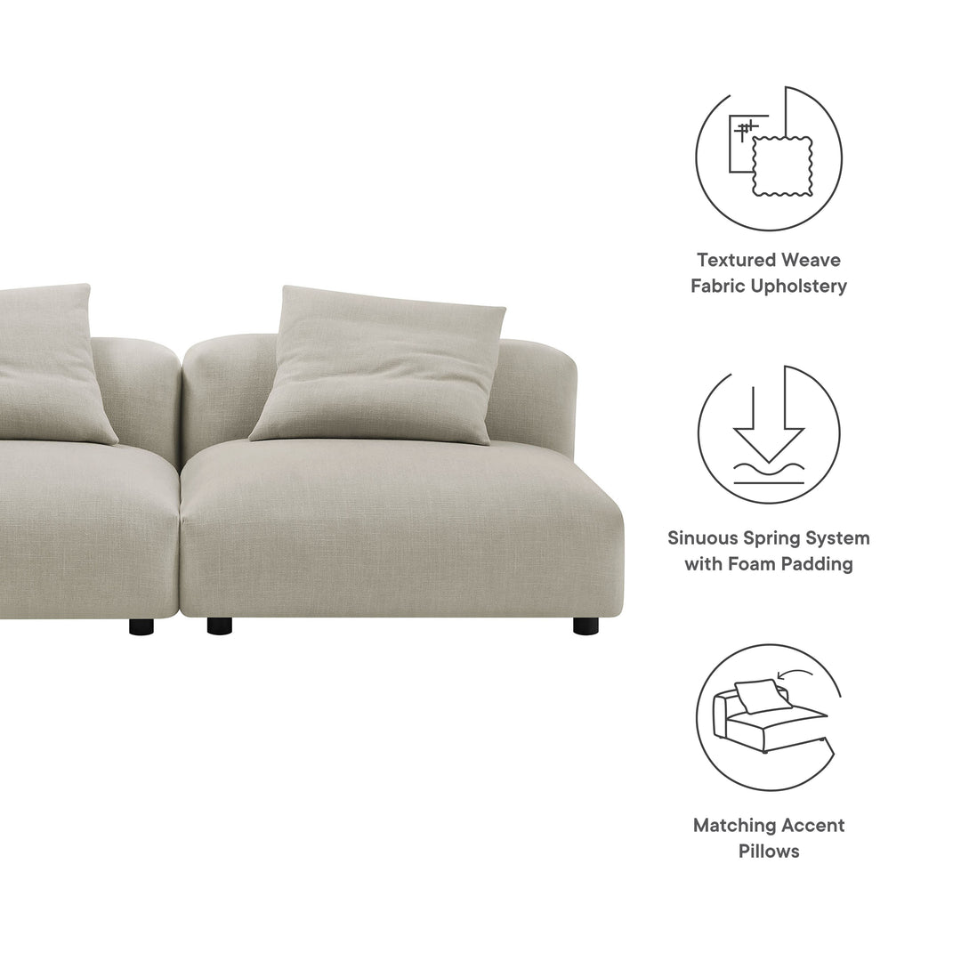 Serenity 2-Piece Modular Upholstered Fabric Sofa