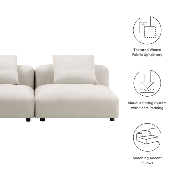 Serenity 2-Piece Modular Upholstered Fabric Sofa