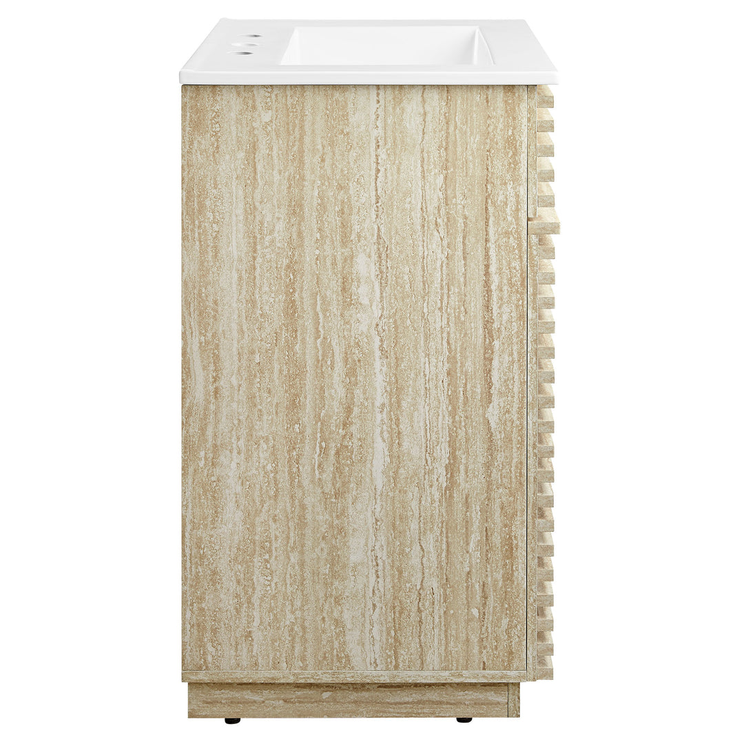 24" Faux Travertine Toilet Topper Vanity