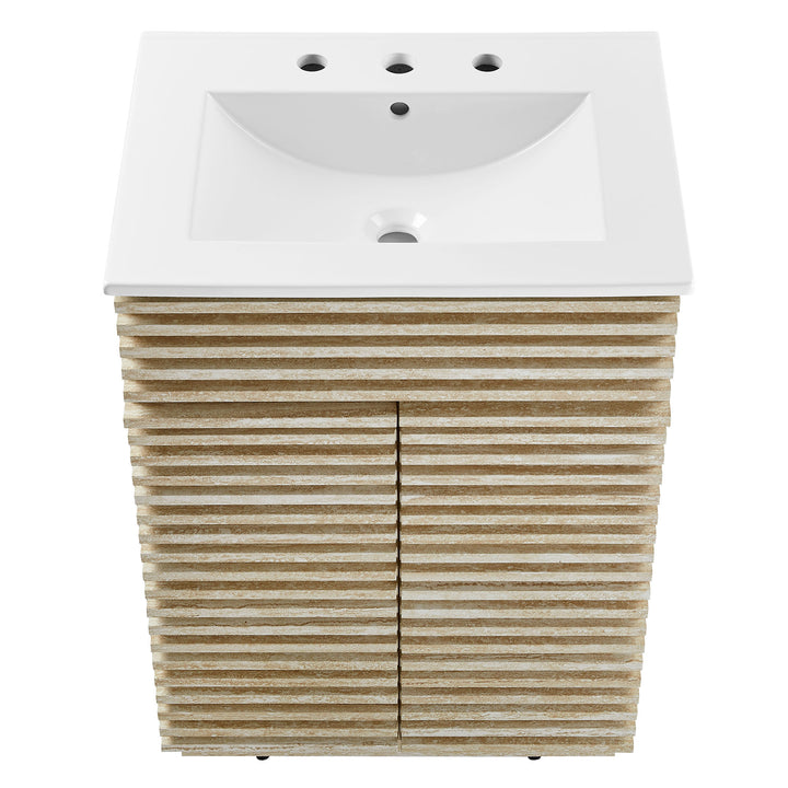 24" Faux Travertine Toilet Topper Vanity