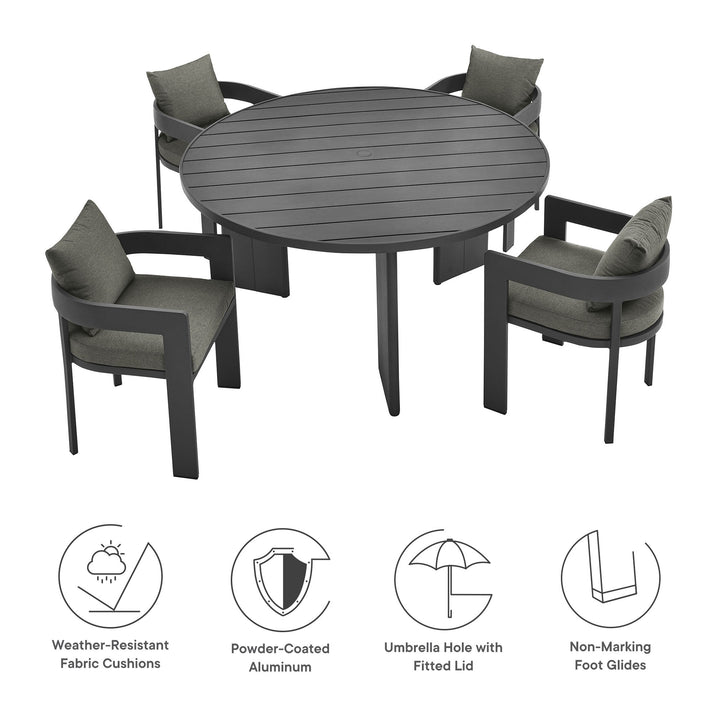 Tiger 5-Piece Outdoor Patio Aluminum Dining Set