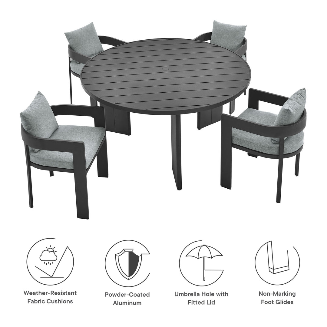 Tiger 5-Piece Outdoor Patio Aluminum Dining Set