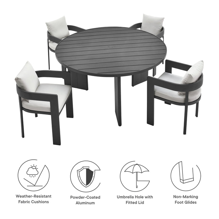 Tiger 5-Piece Outdoor Patio Aluminum Dining Set