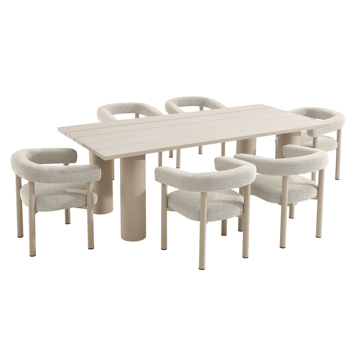 Nautica 7-Piece Rectangular Outdoor Patio Aluminum Dining Ensemble