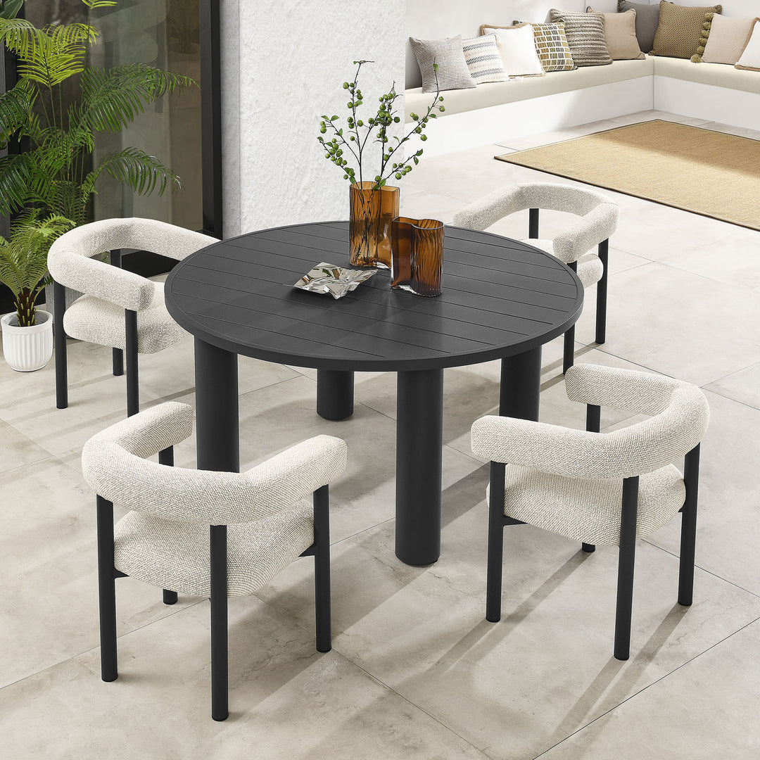 Nova 5-Piece Round Outdoor Patio Aluminum Dining Table and Chairs Set