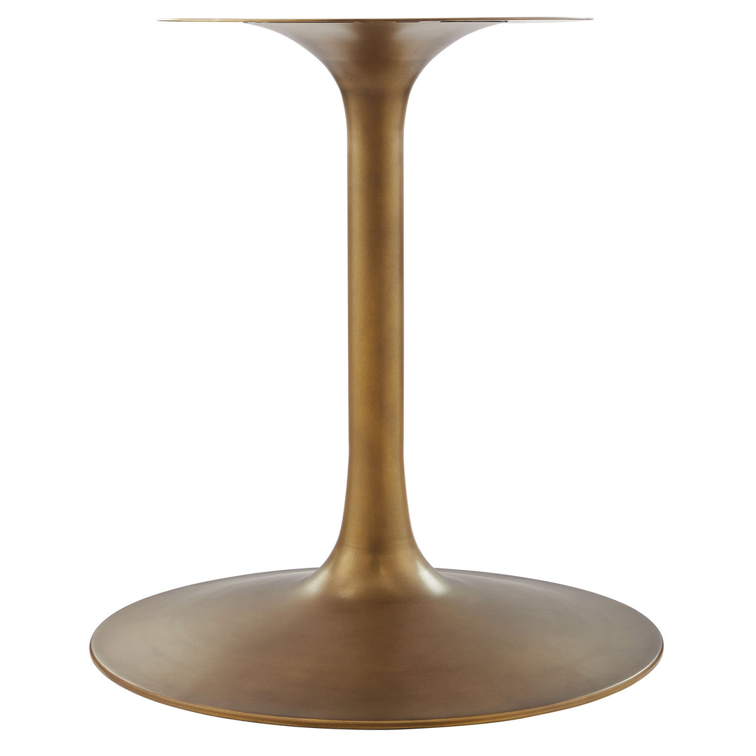 Luna 48" Round Pedestal Solid Wood and Metal Dining Table