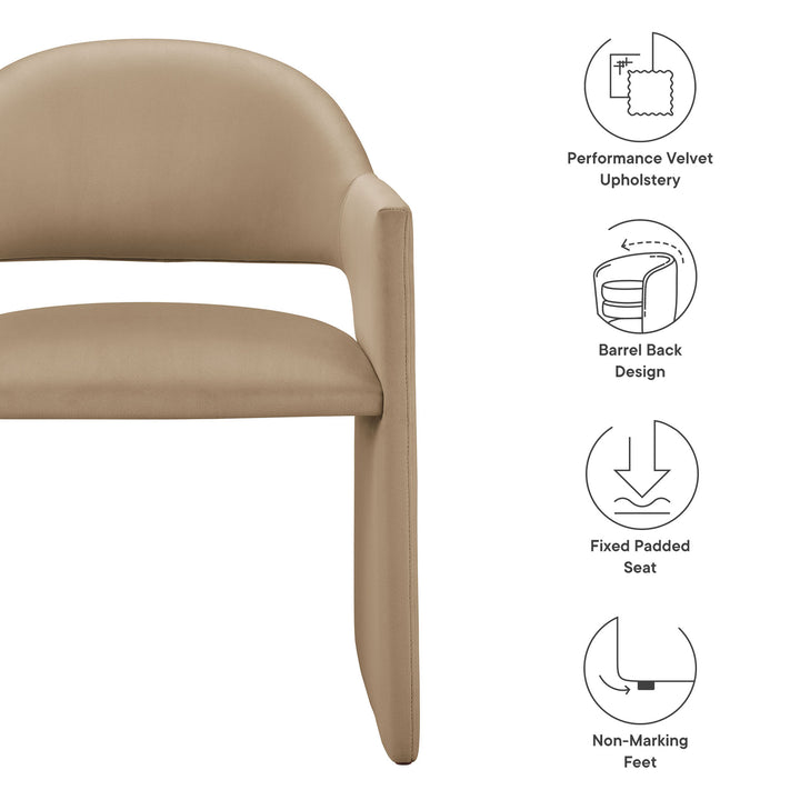 Tristan Plush Velvet Dining Armchair