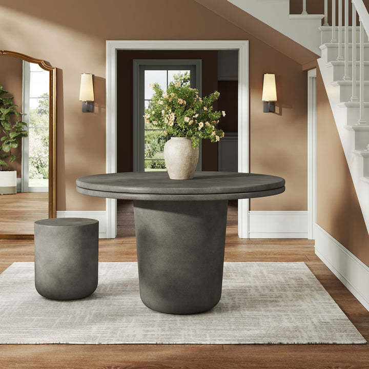 Brock 48" Indoor - Outdoor Patio Concrete Round Dining Table